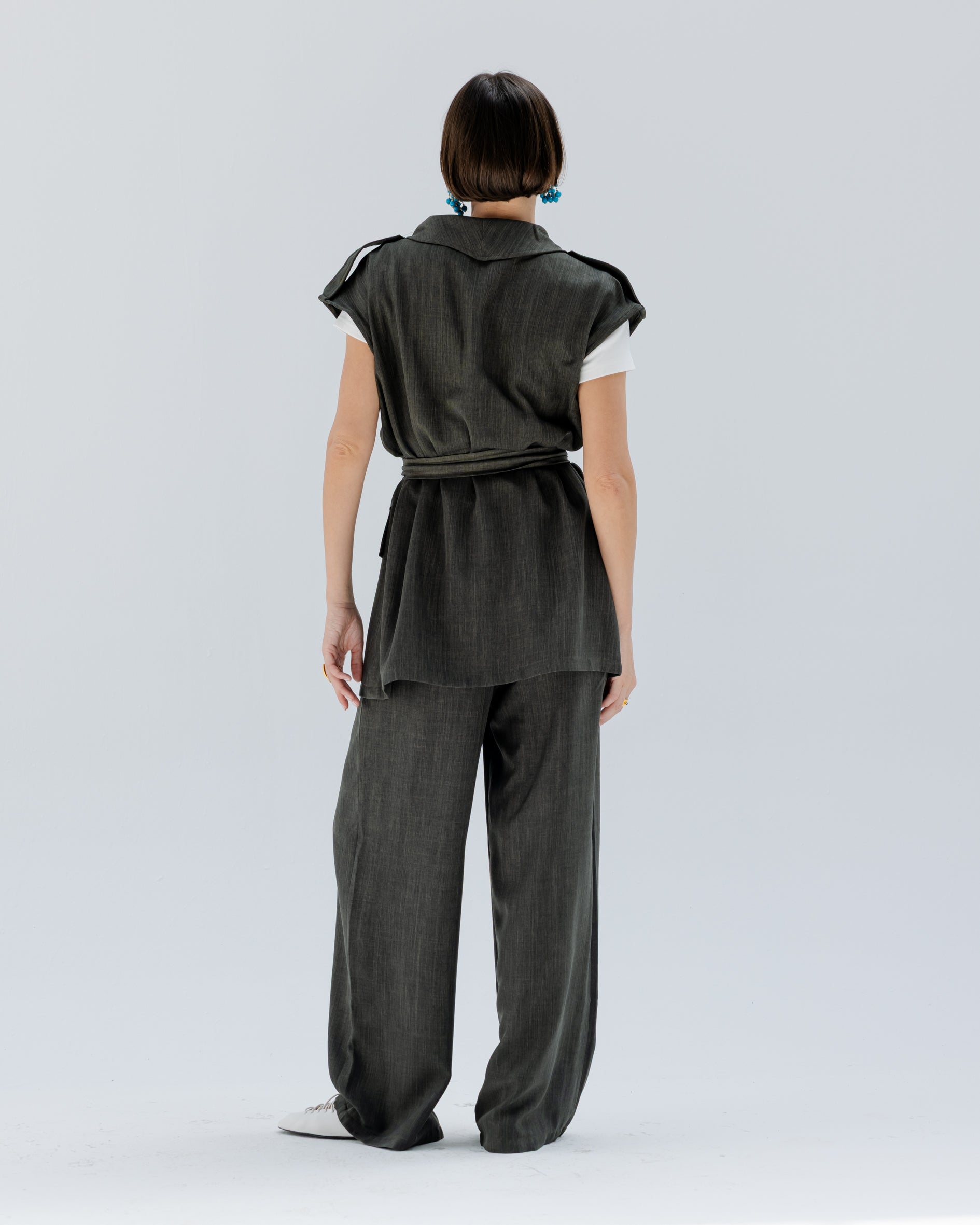 Valera Linen Set in Olive green