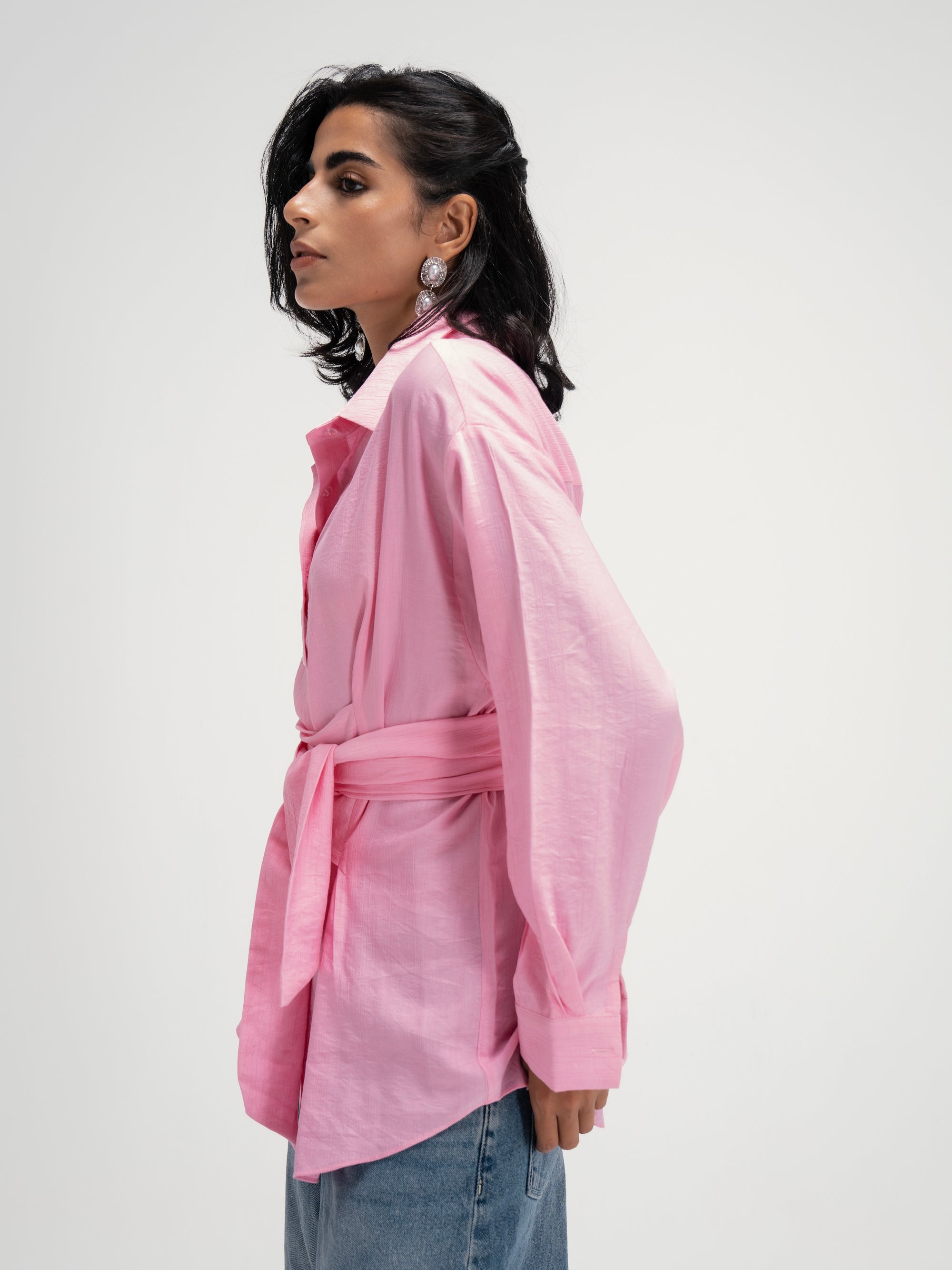 Ray Wrap Shirt in Pink
