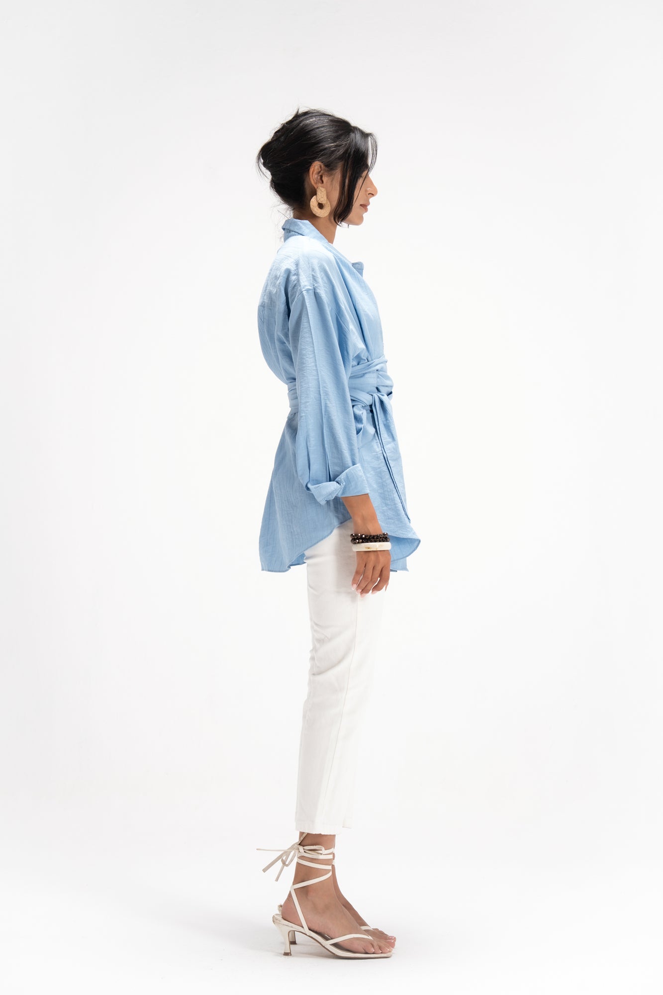 Ray Wrap Shirt in Baby Blue