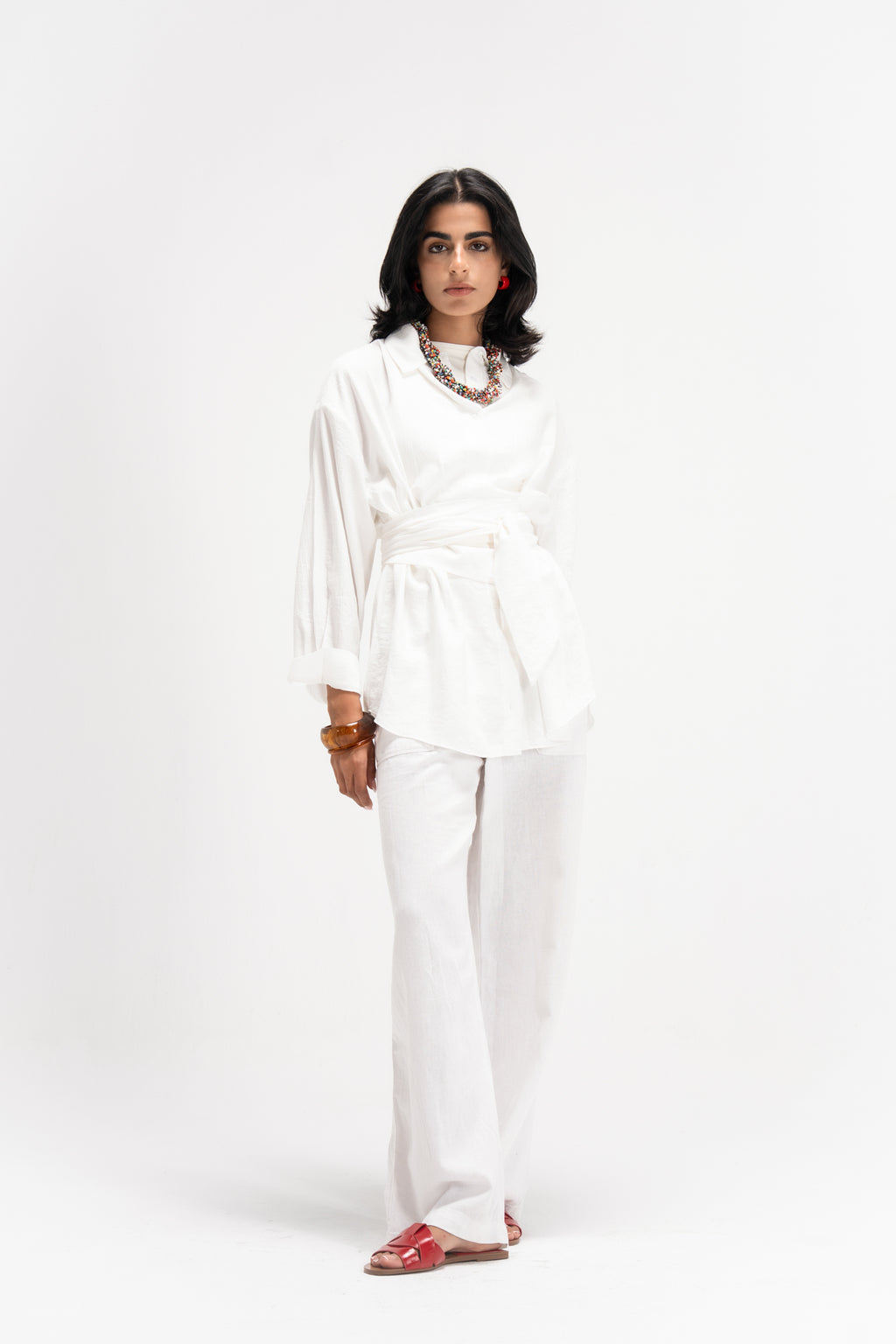 Ray Wrap Shirt in White