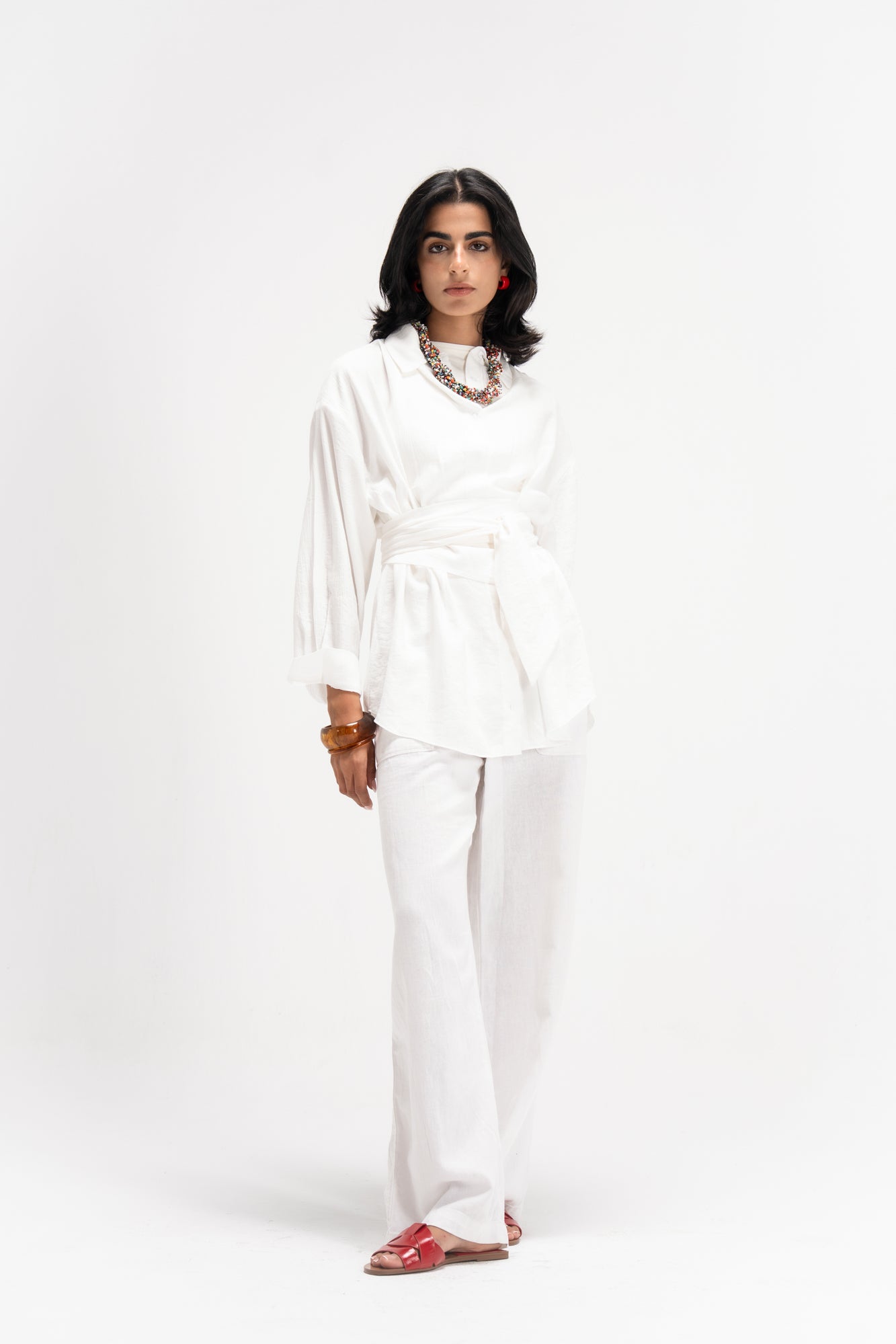 Ray Wrap Shirt in White