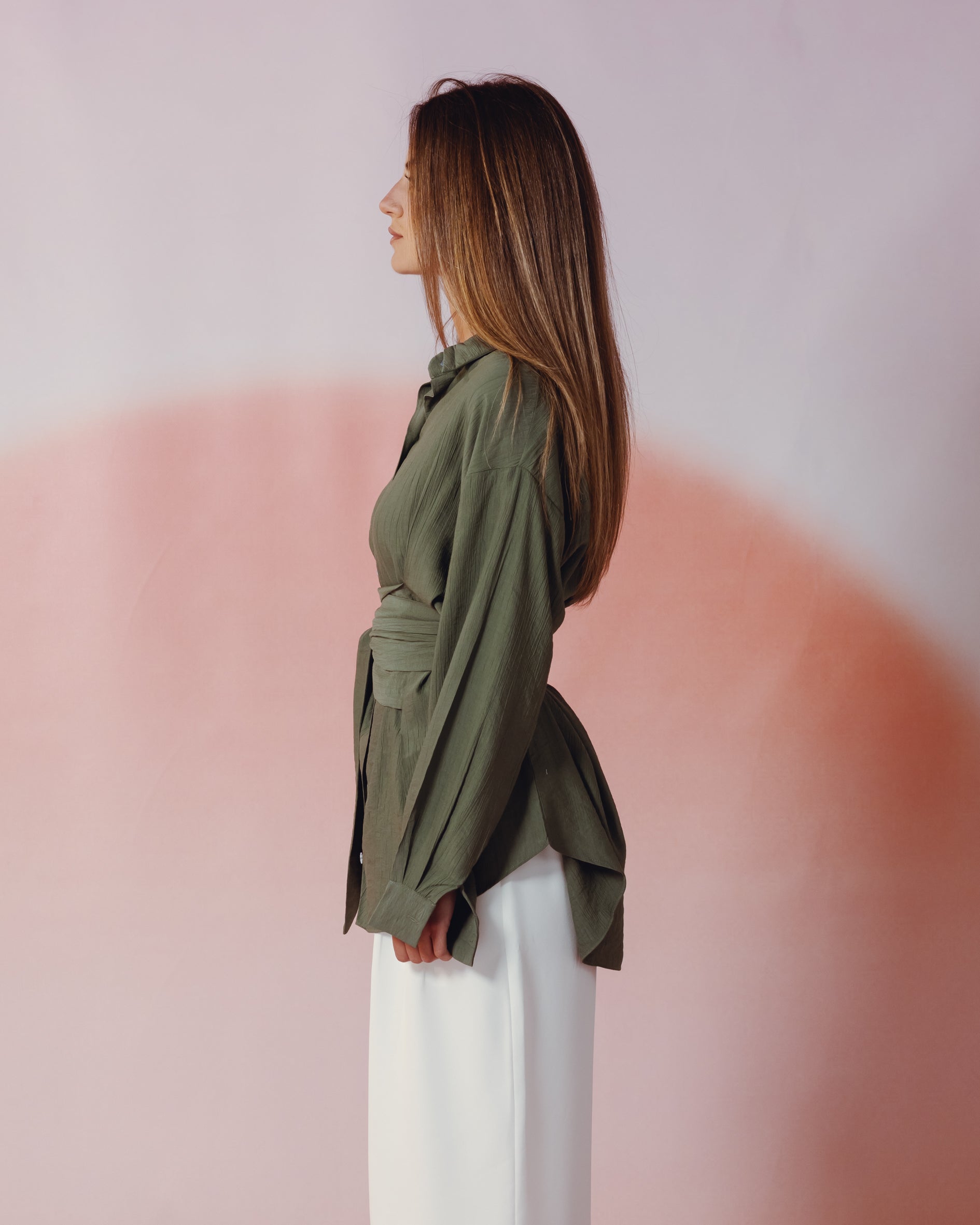 Ray Wrap Shirt in Light Green