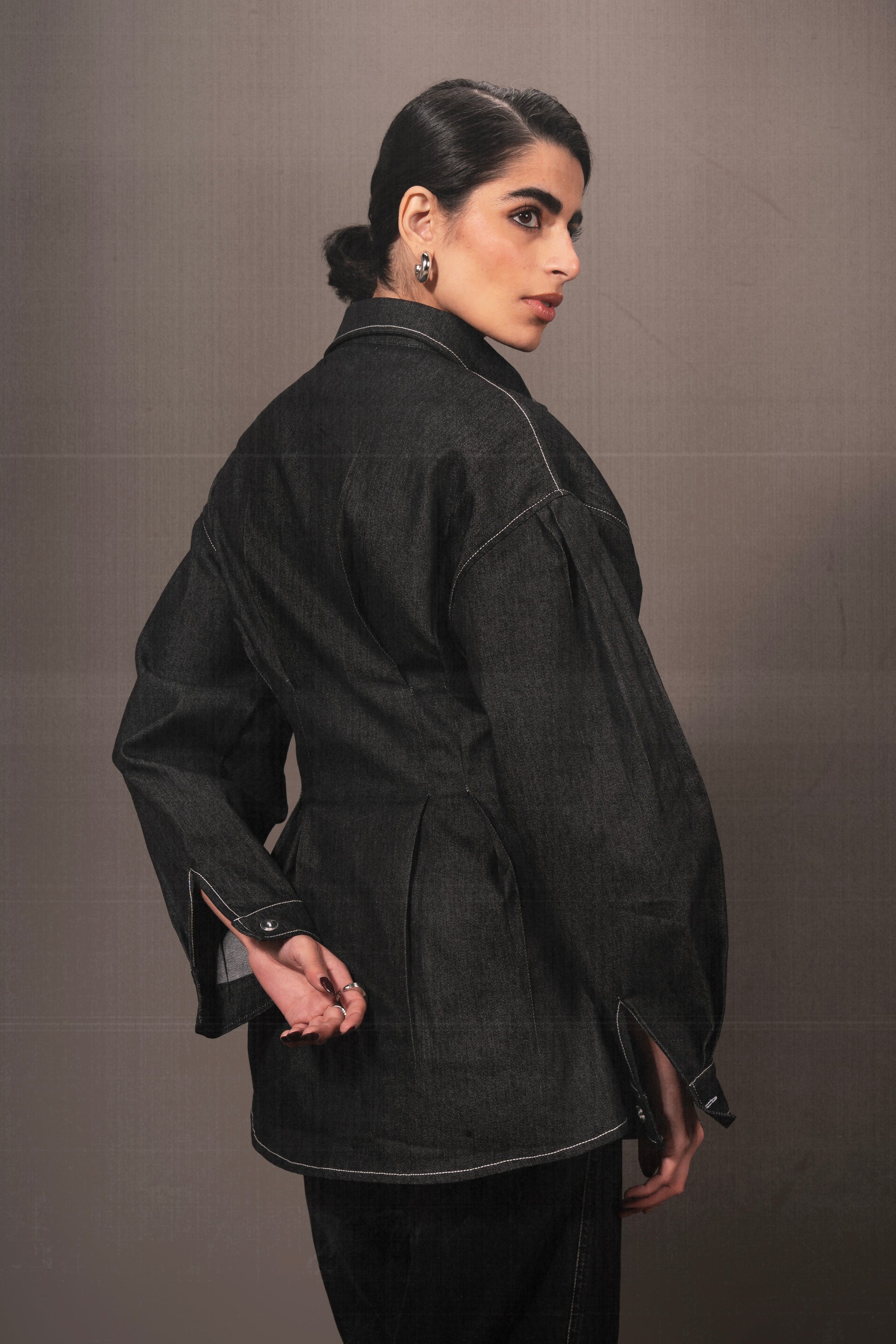 Vivid Denim Shirt in Black