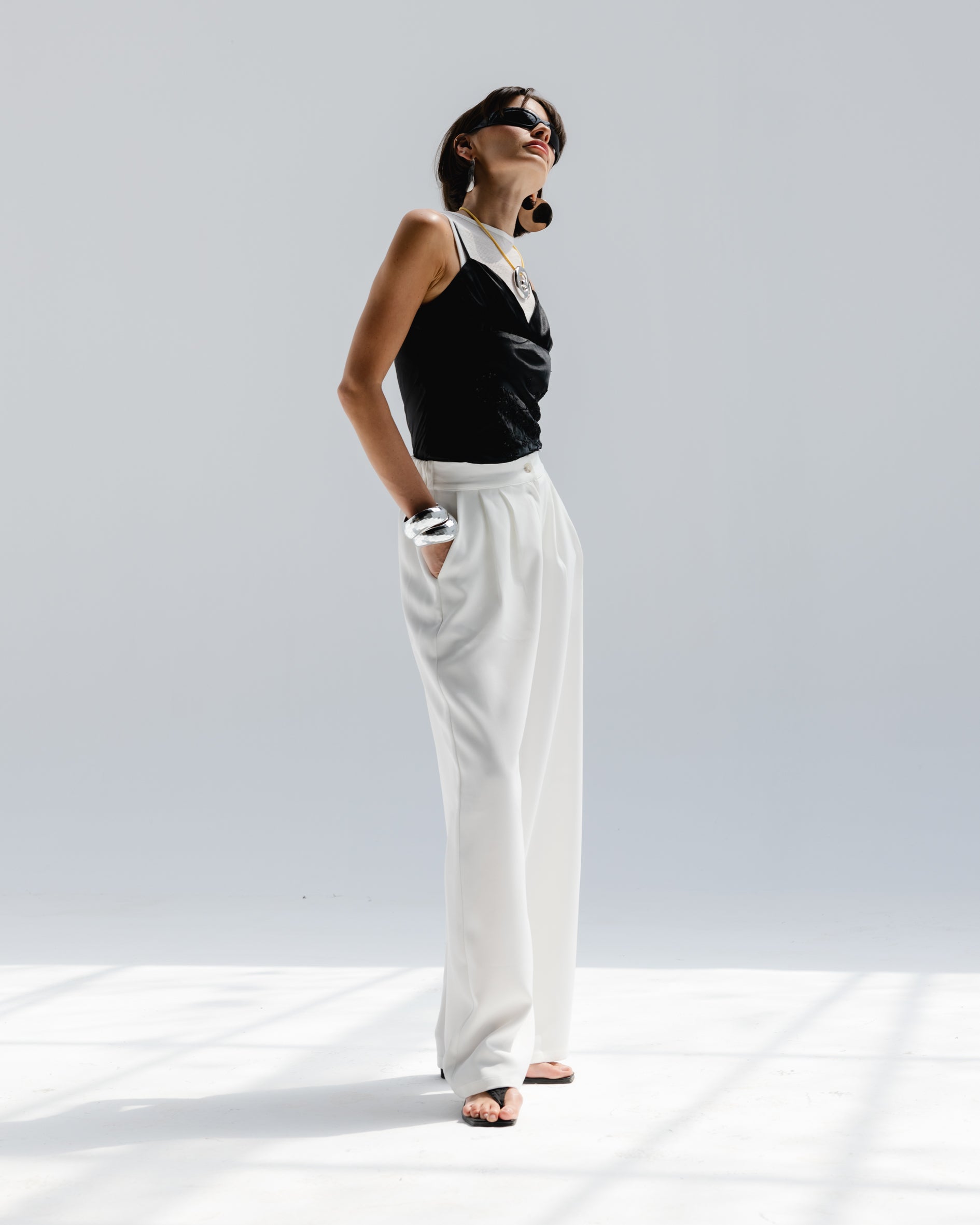 Moonveil Skirt Pants in White