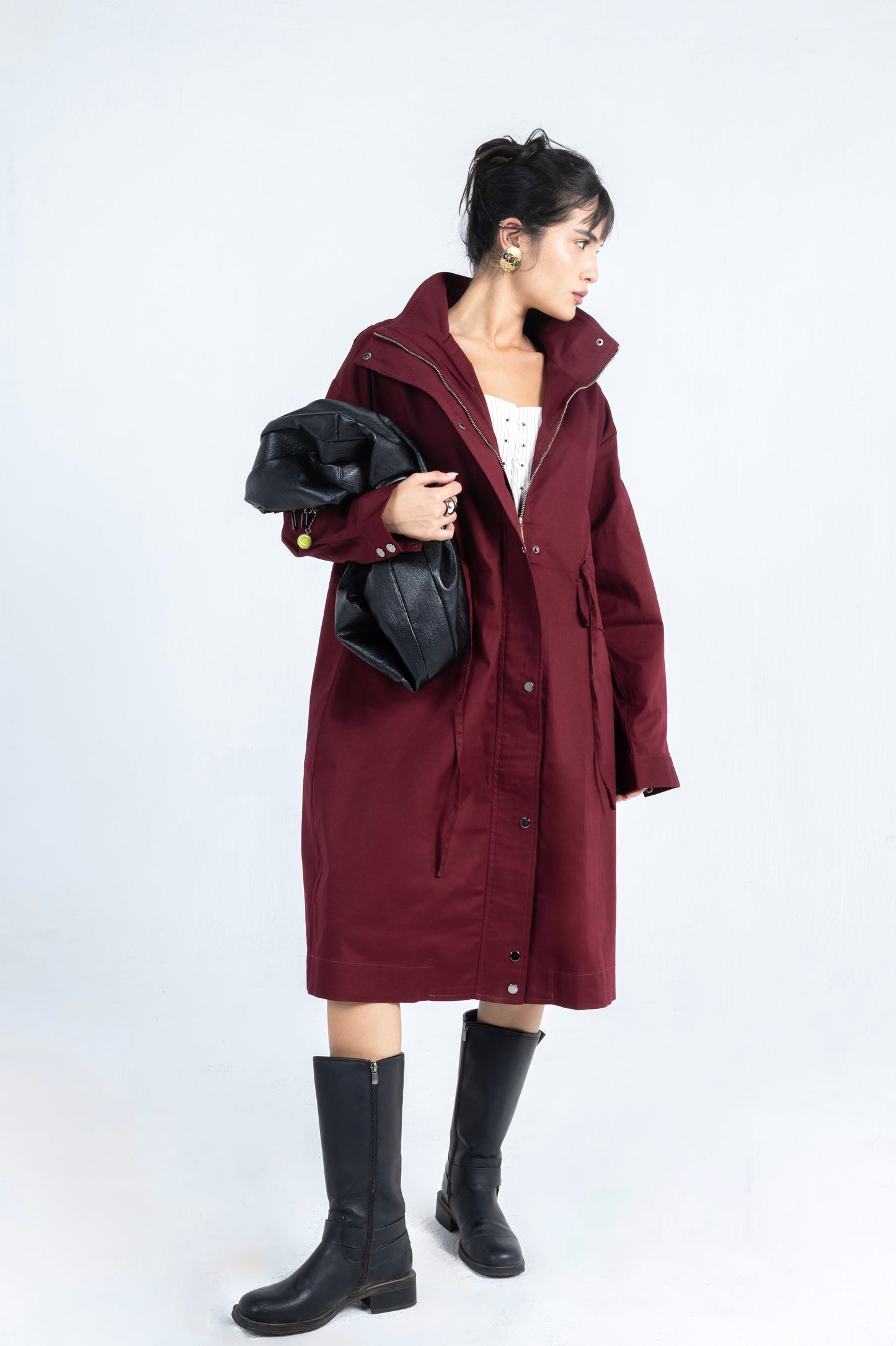 Maple Coat in Burgundy