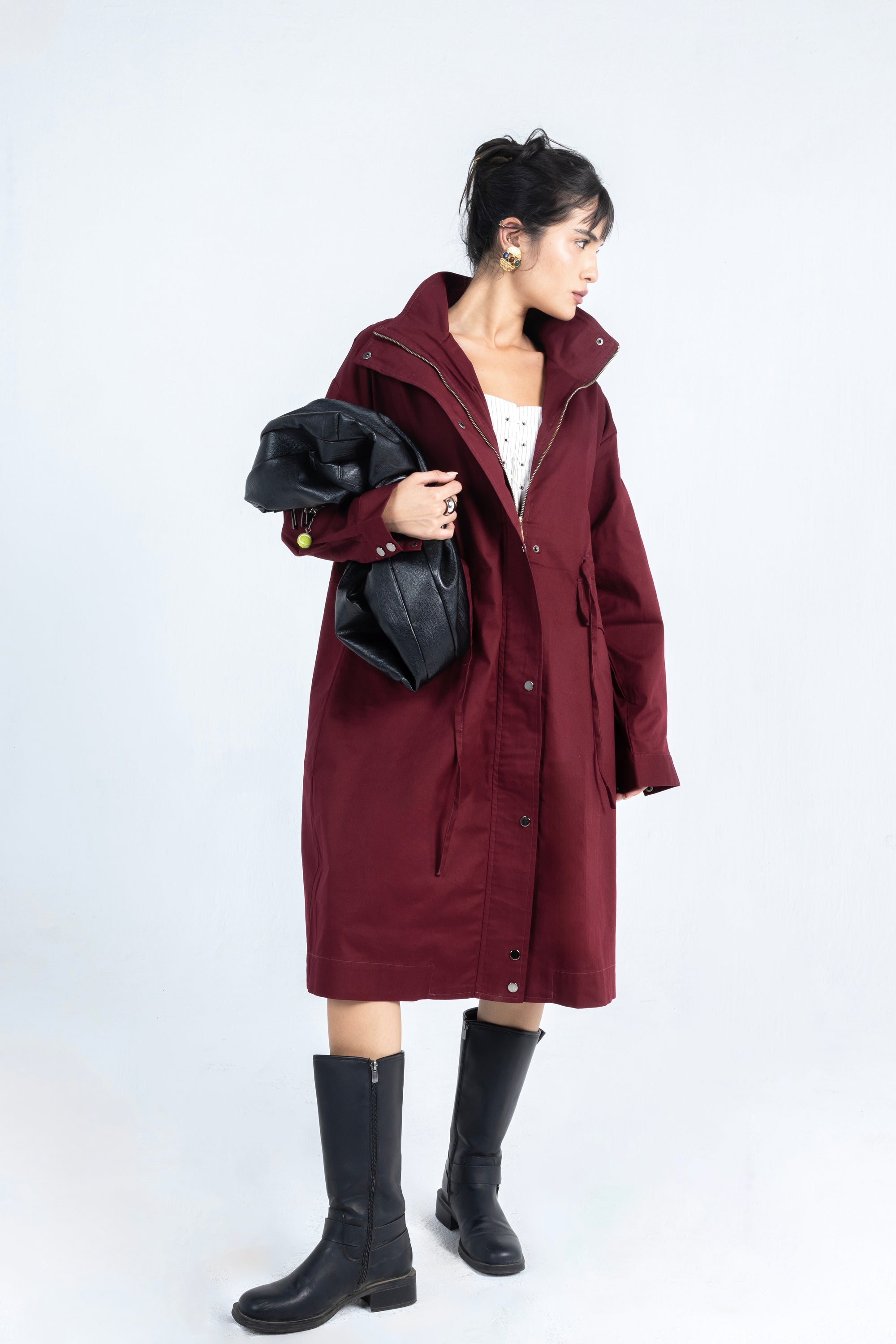 Maple Coat in Burgundy