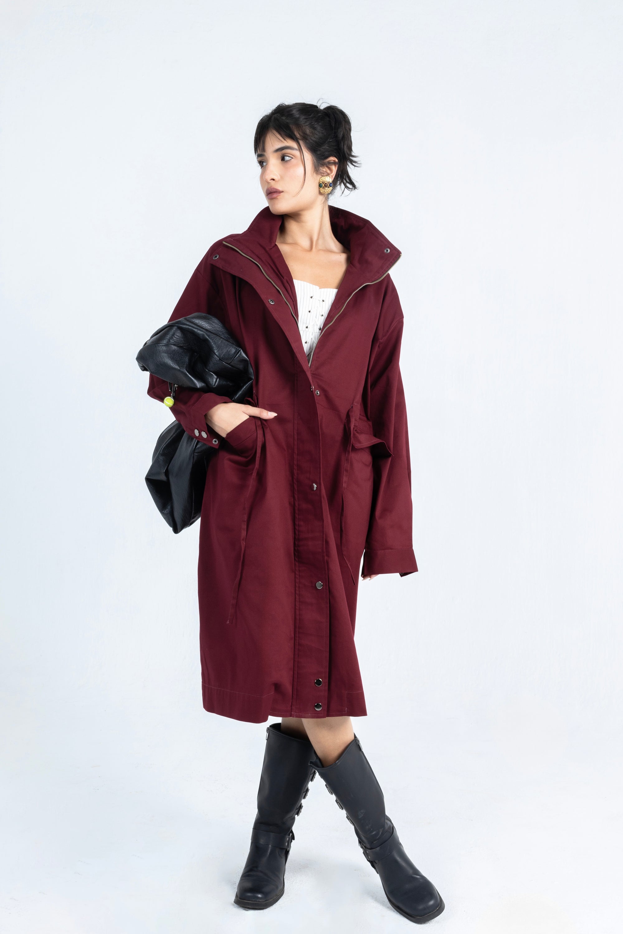 Maple Coat in Burgundy