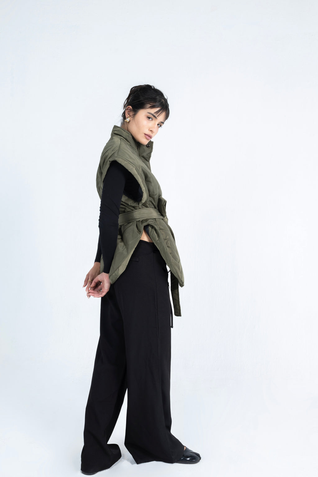 Stone Vest in Olive Green