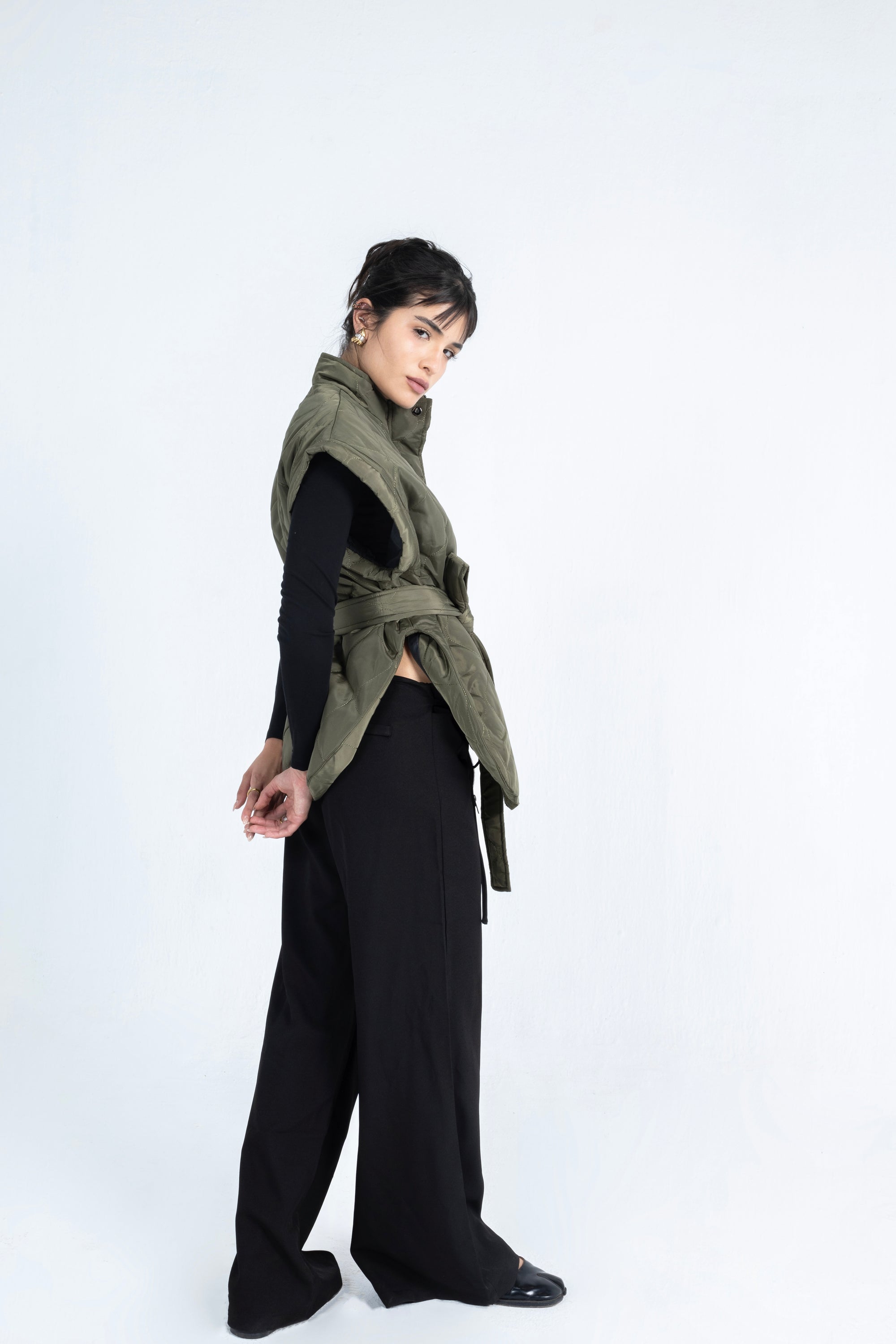 Stone Vest in Olive Green