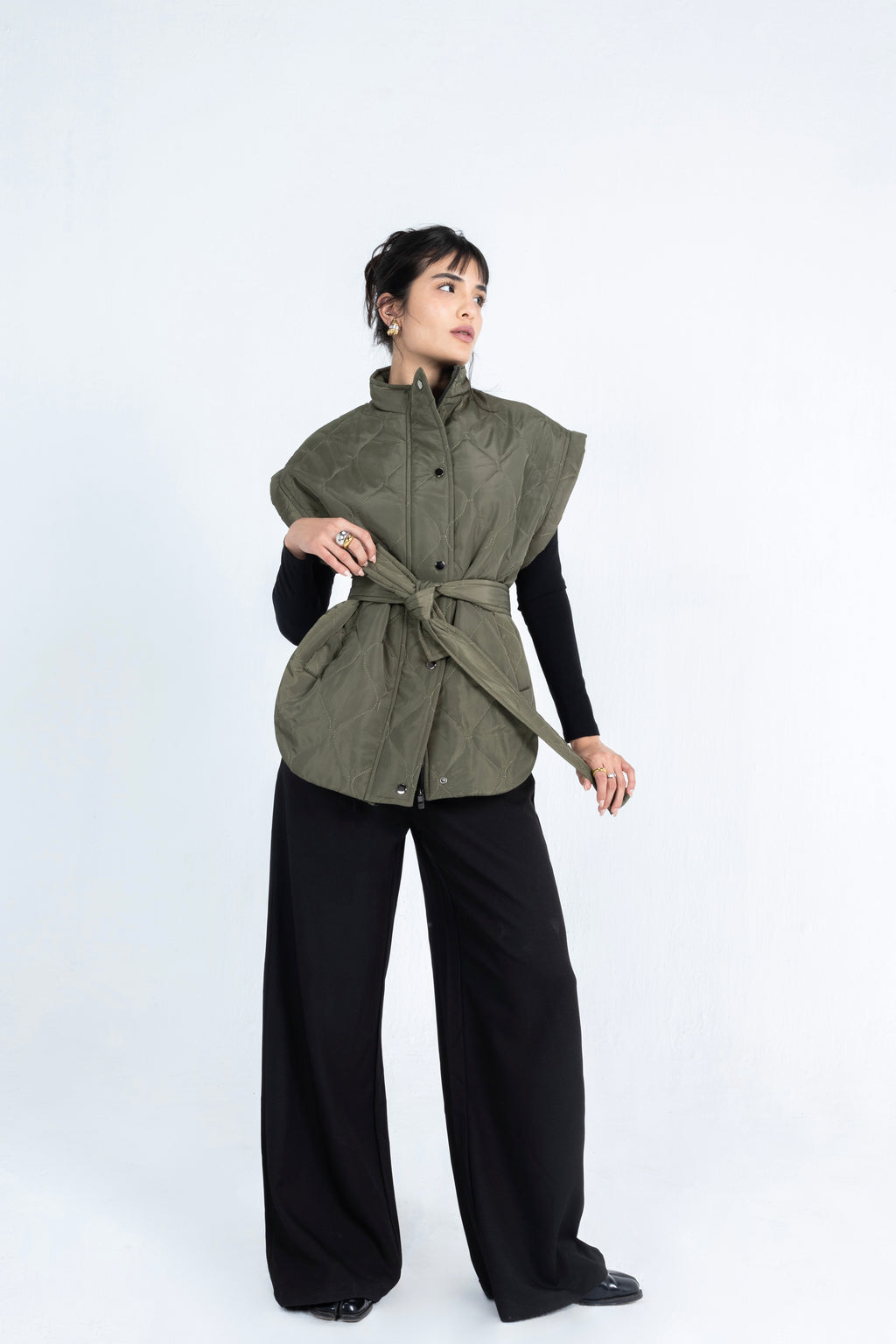 Stone Vest in Olive Green
