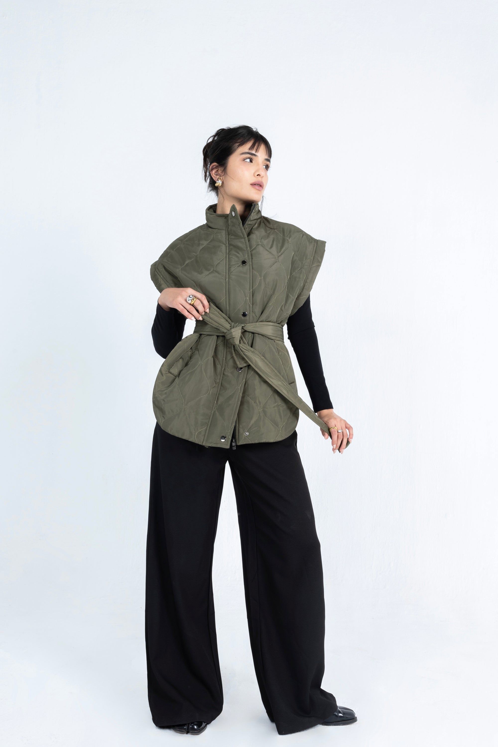 Stone Vest in Olive Green