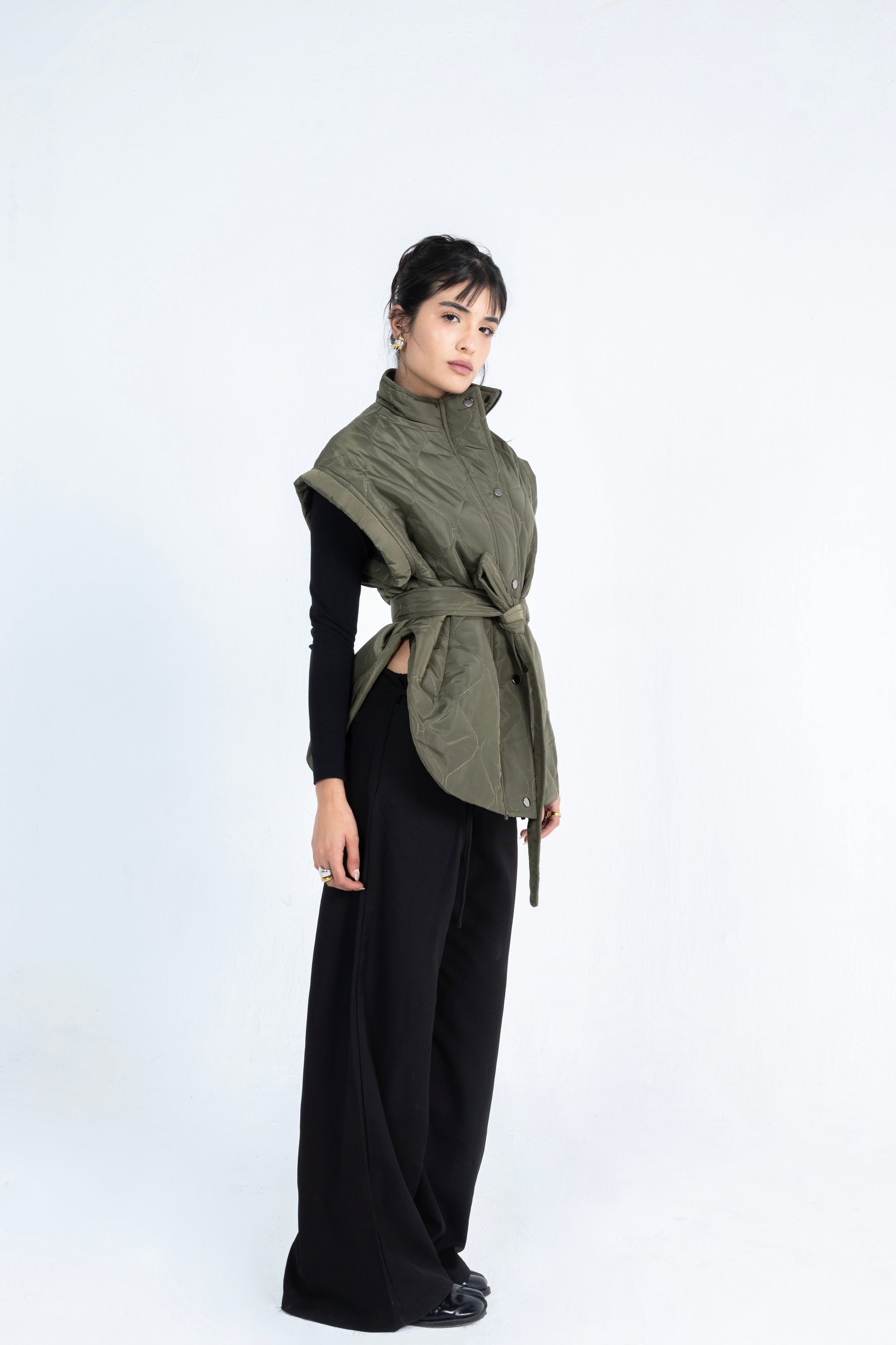 Stone Vest in Olive Green
