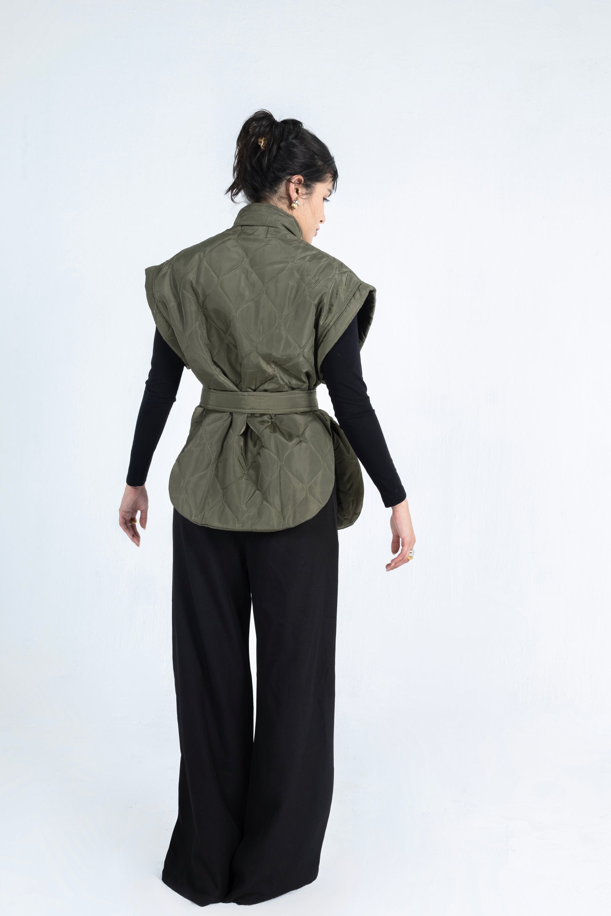 Stone Vest in Olive Green